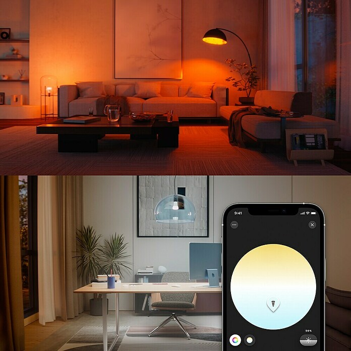 Philips Hue Smart-LED-Lampen Set White and Color 1100 matter (E27, Dimmbar, RGB, 1 100 lm, 8,1 W, 2 Stk.) | BAUHAUS