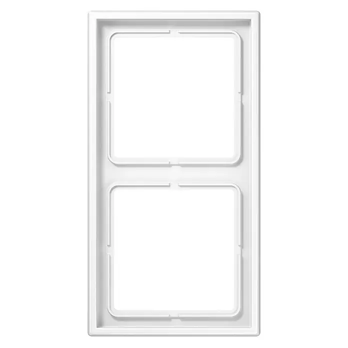 Jung LS 990 Abdeckrahmen LS982WW - Alpinweiß, 2-fach, Kunststoff - Weiße Doppelrahmen-Abdeckung für Schalter, modern und schlicht. Ideal für Doppelinstallationen von Lichtschaltern.