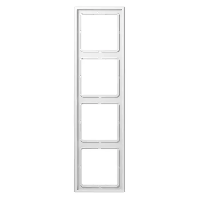 Jung LS 990 Abdeckrahmen LS984WW - Alpinweiß, 4-fach, Kunststoff - Weiße Vierfach-Abdeckung für Schalter und Steckdosen. Ideal für eine stilvolle Wandgestaltung im Haus.