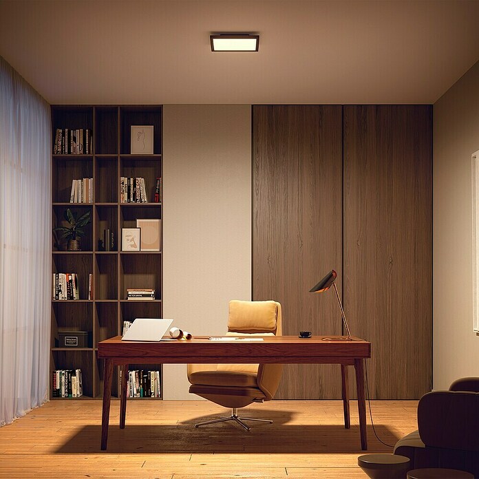 Philips Hue LED-Panel White Ambience Aurelle (19 W, L x B x H: 30 x 30 x 4,6 cm, Schwarz, Warmweiß) | BAUHAUS