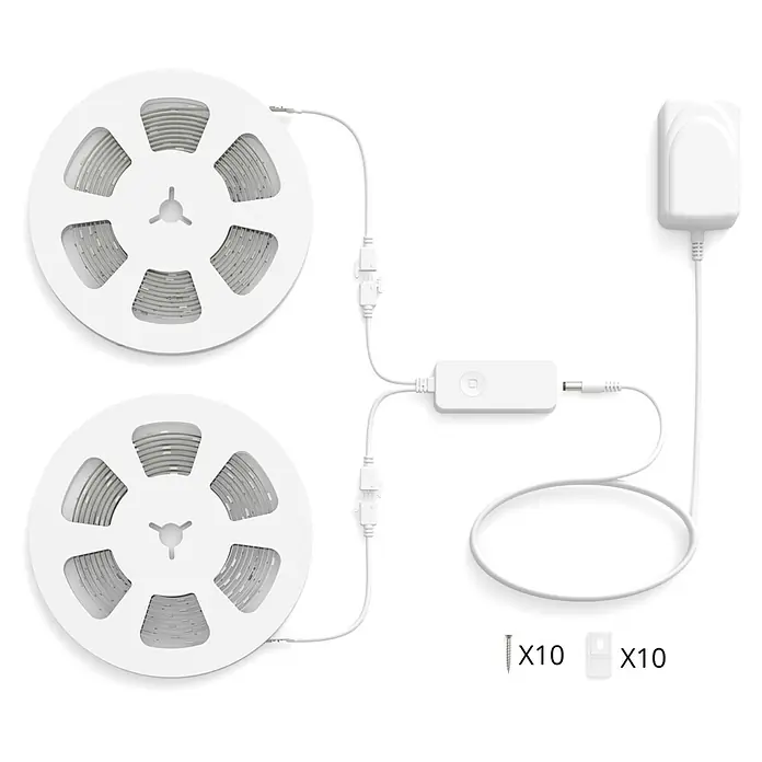 Philips Wiz Smart-LED-Band - Länge: 20 m, RGBW, 36 W, 630 lm - LED-Streifen-Set mit zwei Rollen, Netzteil, Steuerung und Befestigungsmaterial für flexible Beleuchtung im Haus.
