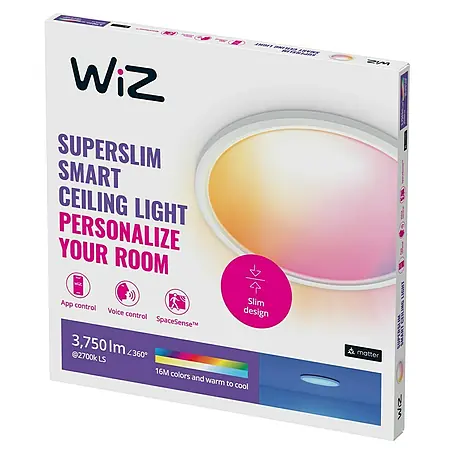 Philips Wiz Smart-LED-Deckenleuchte rund Tunable White & Color SuperSlim