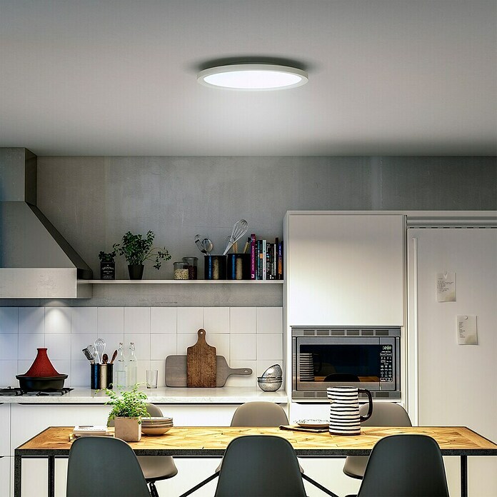 Philips Hue LED-Panel rund White Ambience Aurelle (21 W, Ø x H: 39,5 x 4,7 cm, Weiß, Warmweiß) | BAUHAUS