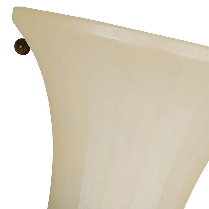 Elstead Wandleuchte Drawing - 40 W, L x B x H: 10,2 x 17,5 x 22,9 cm, Walnuss, E14 - Detailaufnahme einer hellen, konisch geformten Lampe mit dunklem Akzent, die ein sanftes Licht verspricht.