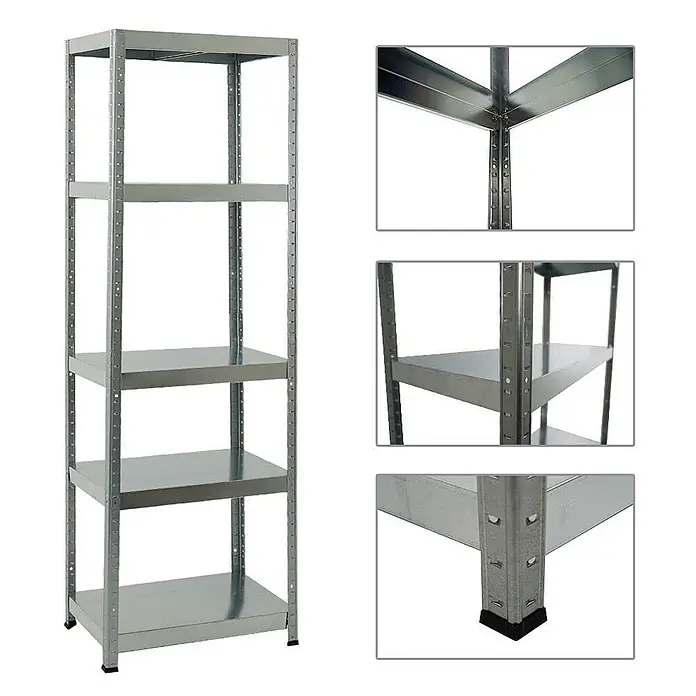 Proregal Metallregal Mega Deal Steel Eagle - Traglast pro Boden: 130 kg, Anzahl Böden: 5 Stk., Stecken, Verzinkt - Ein stabiles Metallregal mit fünf Ebenen bietet viel Stauraum. Perfekt für Garage, Keller oder Werkstatt zur übersichtlichen Aufbewahrung.
