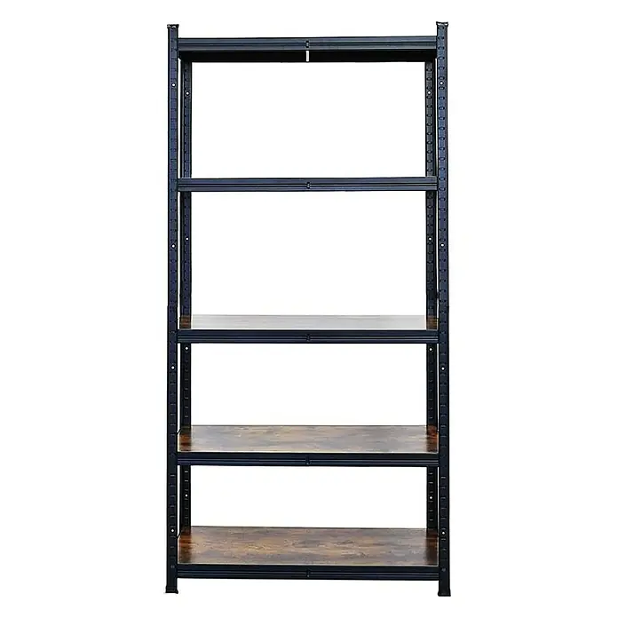 Proregal Metallregal Mega Deal All Black Series Ragnar - Traglast pro Boden: 100 kg, Anzahl Böden: 5 Stk., Stecken, Schwarz - Metallregal mit fünf Regalböden, ideal für Lagerung und Organisation in Werkstatt oder Keller. Robust und vielseitig.
