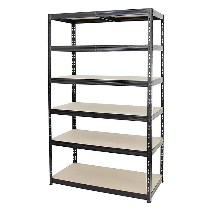 Proregal Schwerlastregal Giant Tiger - H x B x T: 200 x 120 x 60 cm, Traglast pro Boden: 265 kg, Anzahl Böden: 6 Stk., Stecken, Schwarz - Metallregal mit fünf Regalböden. Dieses Regal ist robust und bietet viel Stauraum für unterschiedliche Gegenstände. Ideal für Keller oder Lager.