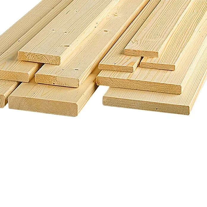 Balkonbrett - 300 x 19 x 2,6 cm, Fichte - Holzstapel: Helle, gehobelte Holzbretter in verschiedenen Größen, ideal für Bauprojekte und Heimwerkerarbeiten.