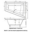 Ottofond Whirlpool Cebu 2 A (Rechtsseitig, 175 x 135/70 cm, Sanitäracryl, Weiß)