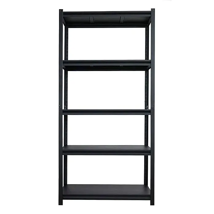 Proregal Schwerlastregal Mega Deal Thorin - Traglast pro Boden: 350 kg, Anzahl Böden: 5 Stk., Stecken, Schwarz - Schwarzes Metallregal mit fünf Regalböden zur Aufbewahrung. Praktisch für Garage, Keller oder Lagerraum.