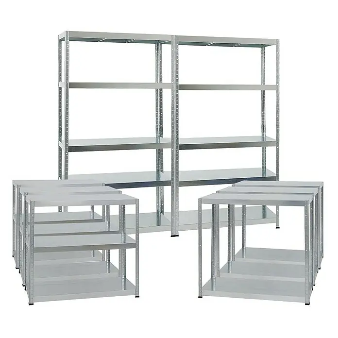 Proregal Metallregal Mega Deal Steel Eagle - Traglast pro Boden: 130 kg, Anzahl Böden: 5 Stk., Stecken, Verzinkt - Regal-Set aus verzinktem Stahl, ideal für Lagerung und Organisation. Robuste Konstruktion für hohe Belastbarkeit.