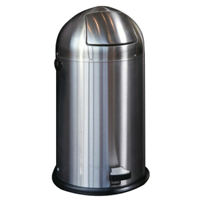 Vepa Bins Treteimer Kickcan (33 l, Farbe: Silber Metallic, Rund, Metall)