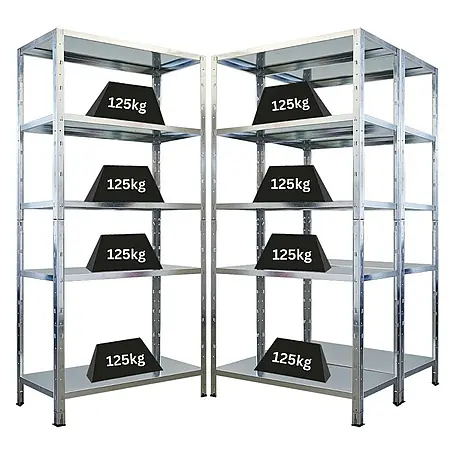 Mega Deal | 3x Schwerlastregal Ares | HxBxT 180x90x40cm | Fachlast 125 kg | Verzinkt