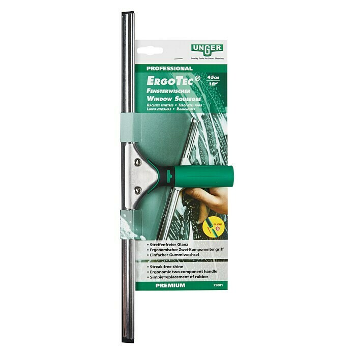 Unger Professional Fenster-Wischer ErgoTecBreite: 45 cm, Kunststoff/Gummi/Aluminium Front View