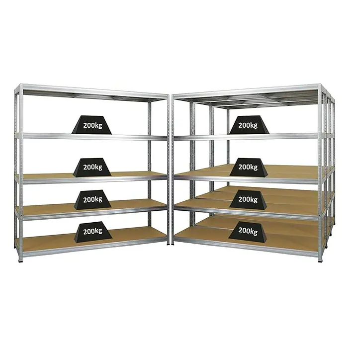 Proregal Schwerlastregal Mega Deal Giant Elephant - H x B x T: 180 x 180 x 45 cm, Traglast pro Boden: 200 kg, Anzahl Böden: 5 Stk., Stecken, Verzinkt - Schwerlastregale mit je 200kg Traglast pro Boden. Die Regale sind stabil und bieten viel Stauraum für schwere Gegenstände.