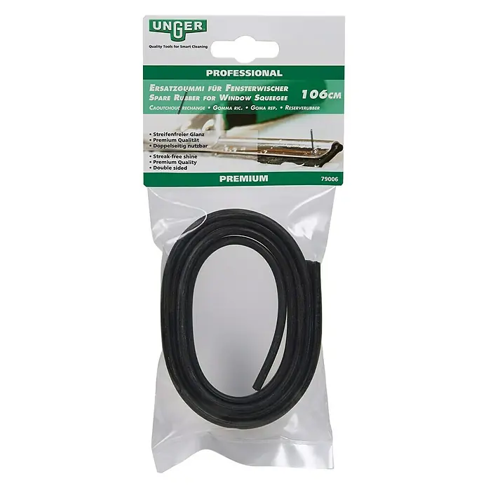 Unger Professional Ersatz-Gummi - Gummi - Ersatzgummi für Fensterwischer von UNGER, 106 cm lang, in Premiumqualität für streifenfreien Glanz und doppelseitige Nutzung.