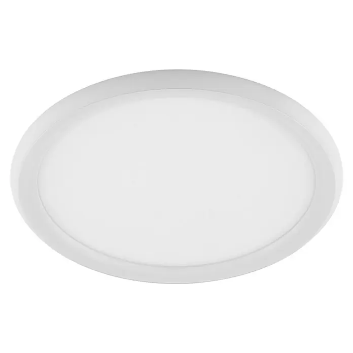 Brilliant LED-Deckenleuchte rund Carlos - 16 W, Ø x H: 30 x 2,9 cm, Weiß, Neutralweiß - Nahaufnahme einer runden, weißen LED-Deckenleuchte, ideal für moderne Innenräume und energieeffiziente Beleuchtung.\n