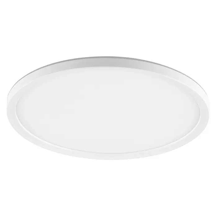 Brilliant LED-Deckenleuchte rund Lunera - 18 W, Ø x H: 29,3 x 2,9 cm, Weiß, Warmweiß - Eine runde, weiße LED-Deckenleuchte, ideal für moderne Innenräume, die eine helle und gleichmäßige Ausleuchtung bietet.