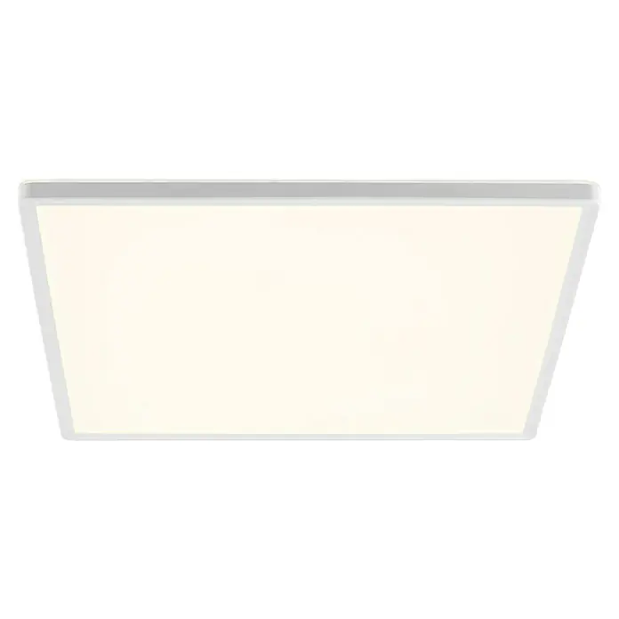 Brilliant LED-Deckenleuchte Lunera - 22 W, L x B x H: 42 x 42 x 2,9 cm, Weiß, Neutralweiß - Nahaufnahme einer quadratischen LED-Deckenleuchte mit einem einfachen, modernen Design.