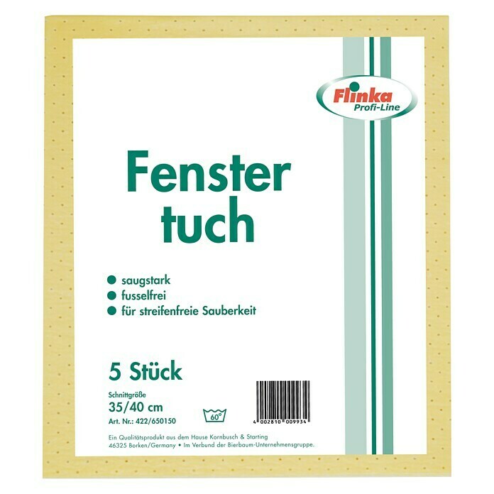 Flinka Profi-Line Fenstertuch5 Stk., 40 x 35 cm, Gelocht, Gelb Unknown