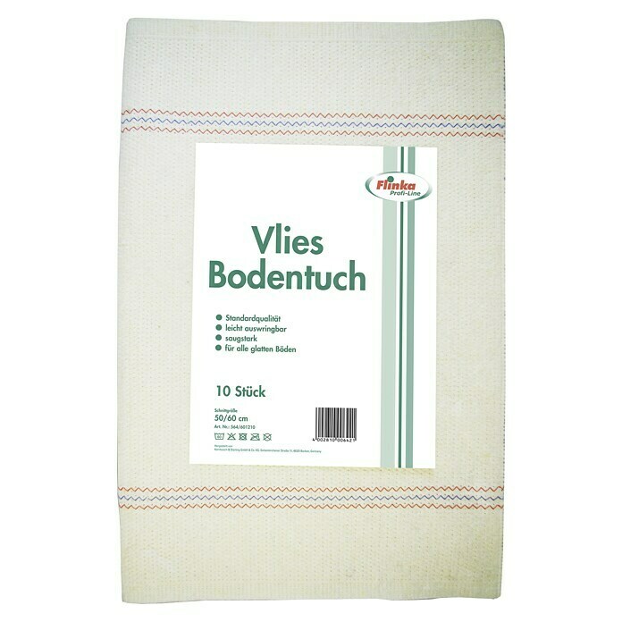 Flinka Profi-Line Vlies-Bodentuch gestreift10 Stk., 60 x 50 cm, Waschbar bis 60 °C Unknown