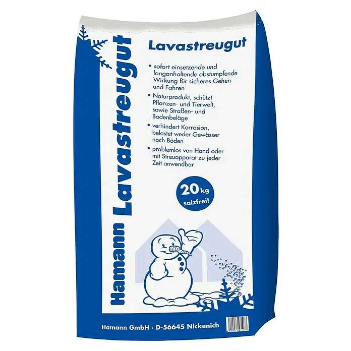 Hamann Mercatus Lavastreu - 20 kg, Salzfrei - Sack Lavastreugut von Hamann. Das natürliche Streugut sorgt für sicheres Gehen und Fahren im Winter, ist salzfrei und schont die Umwelt.