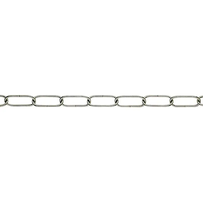 Stabilit Ringkette Meterware - Durchmesser: 3 mm, Silber - Nahaufnahme einer silberfarbenen Panzerkette.