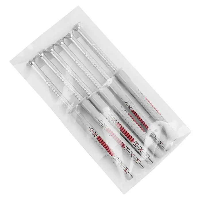Hörmann Dübel-Set Standard D52 - 10 x 100 mm, 6 Stk., Passend für: Hörmann Brandschutztüren H3-1 OD - Eine transparente Verpackung mit einer Reihe silberner EX-FASTEN Schraubenanker.