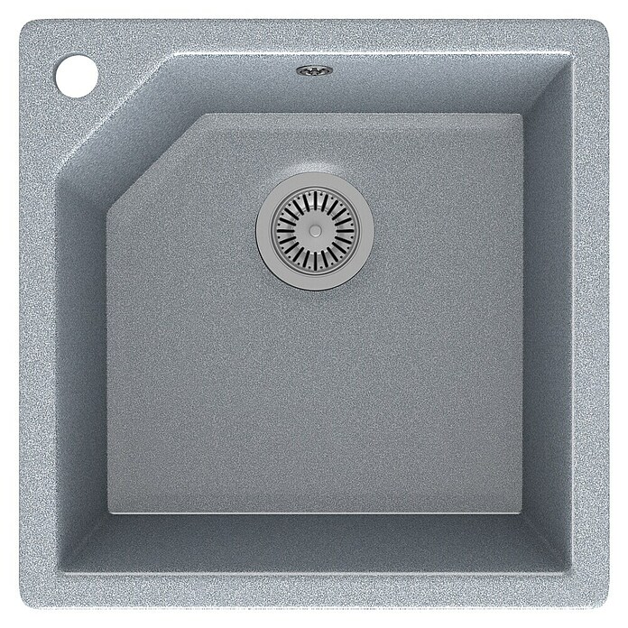 Atron Fregadero encastrable Hamburgo (47,5 x 47,5 cm, Acrílico, Gris)