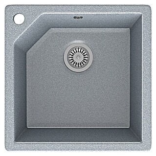 Atron Fregadero encastrable Hamburgo (47,5 x 47,5 cm, Material compuesto, Metal)