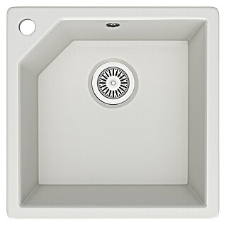 Atron Fregadero encastrable Hamburgo (47,5 x 47,5 cm, Material compuesto, Blanco)