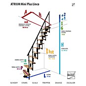 Atrium Sporedne stepenice Mini Plus Linco  (Boja metala: RAL 9005, Širina: 60 cm, Visina kata: 222 cm - 300 cm) | BAUHAUS