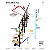 Atrium Sporedne stepenice Mini Plus G  (Boja metala: RAL 9006, Širina: 60 cm, Visina kata: 222 cm - 300 cm) | BAUHAUS