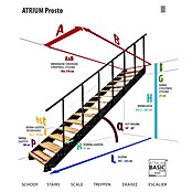 Atrium Stepenice s bočnim profilom Prosto  (Boja metala: RAL 9005, Širina: 80 cm, Visina kata: 274,5 cm - 285 cm) | BAUHAUS