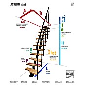 Atrium Sporedne stepenice Mini  (Boja metala: RAL 9006, Širina: 60 cm, Visina kata: 222 cm - 300 cm) | BAUHAUS
