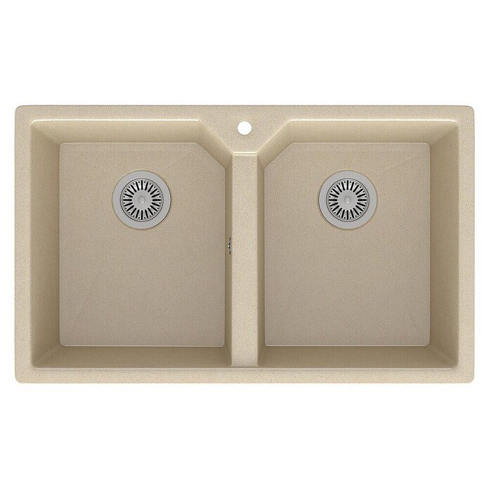 Atron Fregadero encastrable Berlín (49,5 x 81,6 cm, Acrílico, Crema)