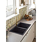 Atron Fregadero encastrable Piros (49,5 x 81,6 cm, Acrílico, Negro)