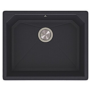 Atron Fregadero encastrable Magma (48,5 x 59,5 cm, Material compuesto, Negro)