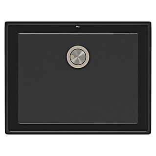 Atron Fregadero encastrable Ocean (43,6 x 54,6 cm, Negro, Brillante)