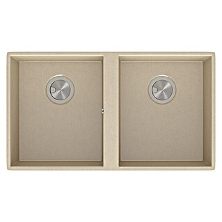 Atron Fregadero encastrable Flow (42,5 x 74,5 cm, Material compuesto, Crema)