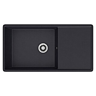 Atron Fregadero encastrable Dual (44,5 x 85 cm, Material compuesto, Negro)