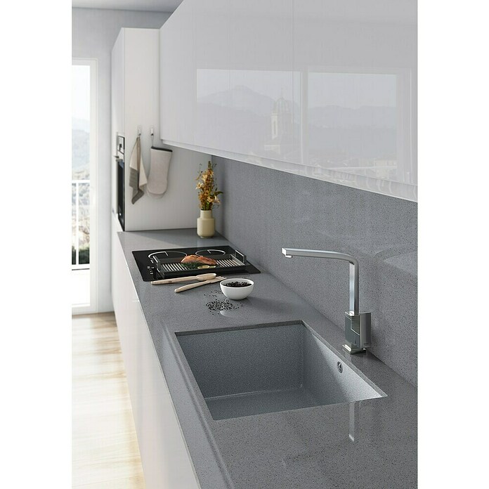 Atron Fregadero encastrable Essen (L x An: 43,6 x 54,6 cm, 1 cubeta, Acrílico, Metal)