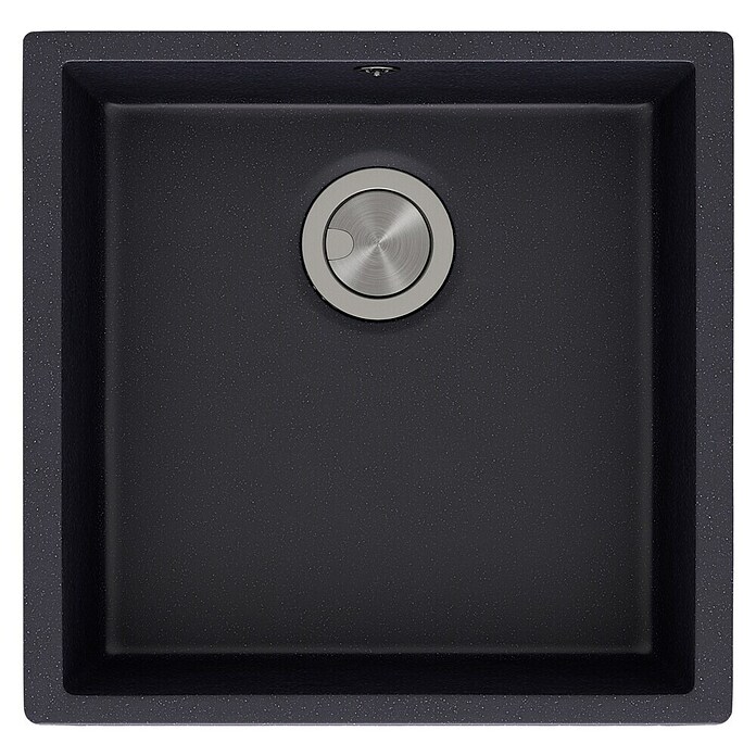 Atron Fregadero encastrable Bremen (L x An: 43,6 x 43,6 cm, 1 cubeta, Acrílico, Negro)