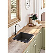 Atron Fregadero encastrable Bremen (L x An: 43,6 x 43,6 cm, 1 cubeta, Acrílico, Negro)