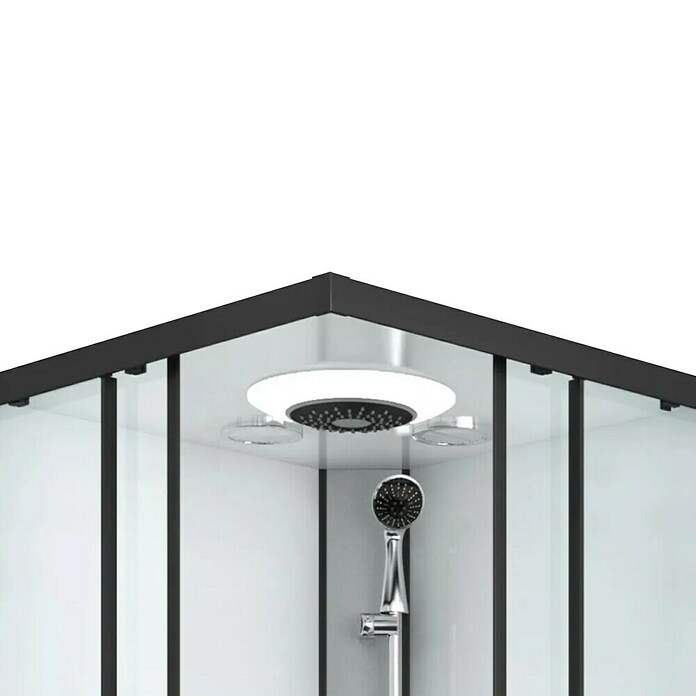 Sanotechnik Kompletni tuš Miami  (Do x Š x V: 90 x 90 x 215 cm, Bela/črna) | Kompletne tuš kabine | Tuš kabine | Tuširanje | Kopalnica in sanitarije | Izdelki | BAUHAUS