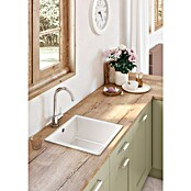 Atron Fregadero encastrable Bremen (L x An: 43,6 x 43,6 cm, 1 cubeta, Acrílico, Blanco)