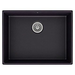 Atron Fregadero encastrable Essen (43,6 x 54,6 cm, Material compuesto, Negro, Mate)