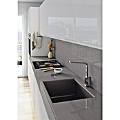 Atron Fregadero encastrable Essen mate (L x An: 43,6 x 54,6 cm, 1 cubeta, Acrílico, Negro)