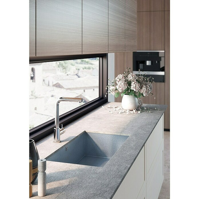 Atron Fregadero encastrable Stuttgart mate (L x An: 43 x 74 cm, 1 cubeta, Acrílico, Metal)