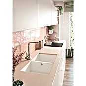 Atron Fregadero encastrable Delta (43 x 85 cm, Material compuesto, Número de cubetas: 2 ud., Blanco, Mate) | BAUHAUS